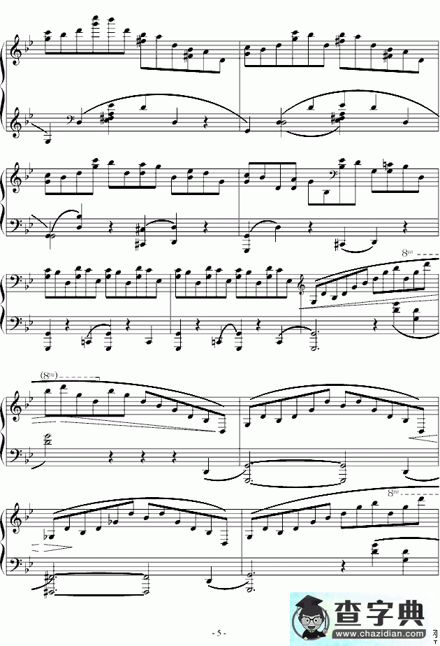 G minor Ballade钢琴谱五线谱