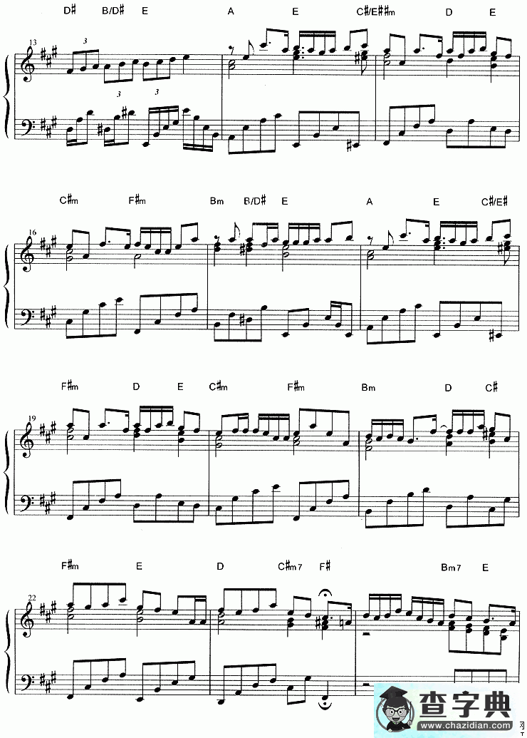 闪灵钢琴谱杨千桦闪灵钢琴曲谱