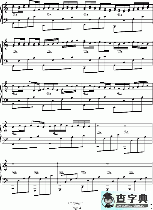 Variation1s on the Kanon by pachelbel钢琴谱五线谱