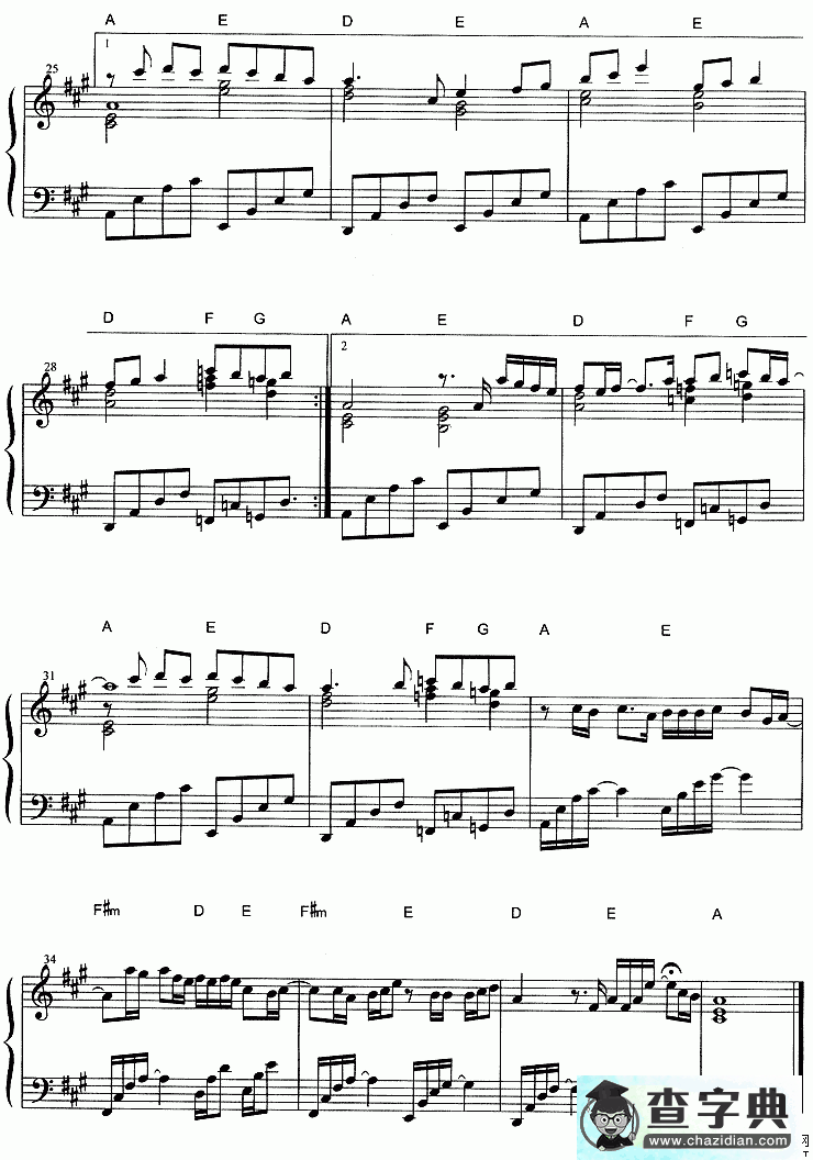 闪灵钢琴谱杨千桦闪灵钢琴曲谱