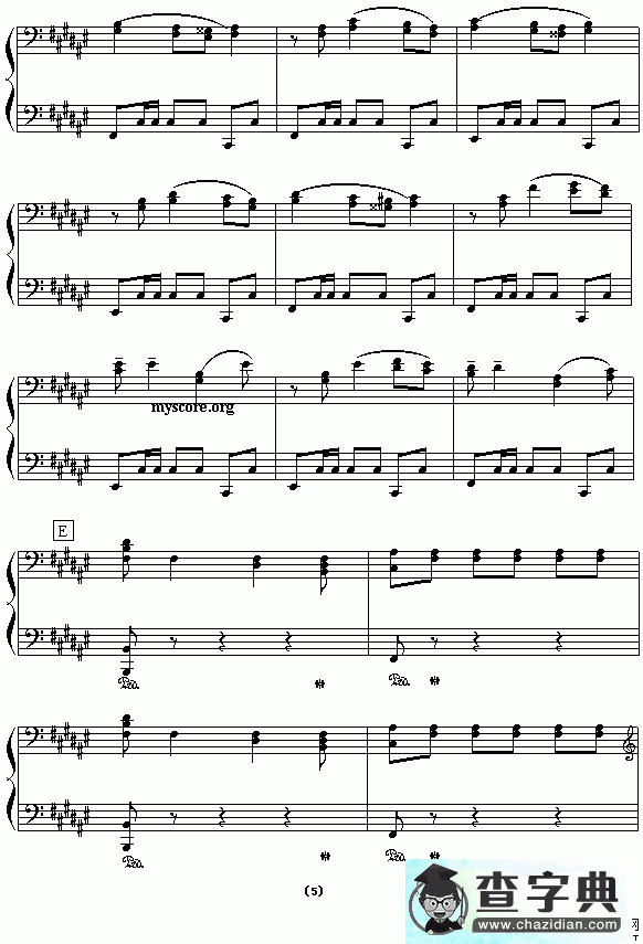 西班牙舞曲钢琴谱五线谱