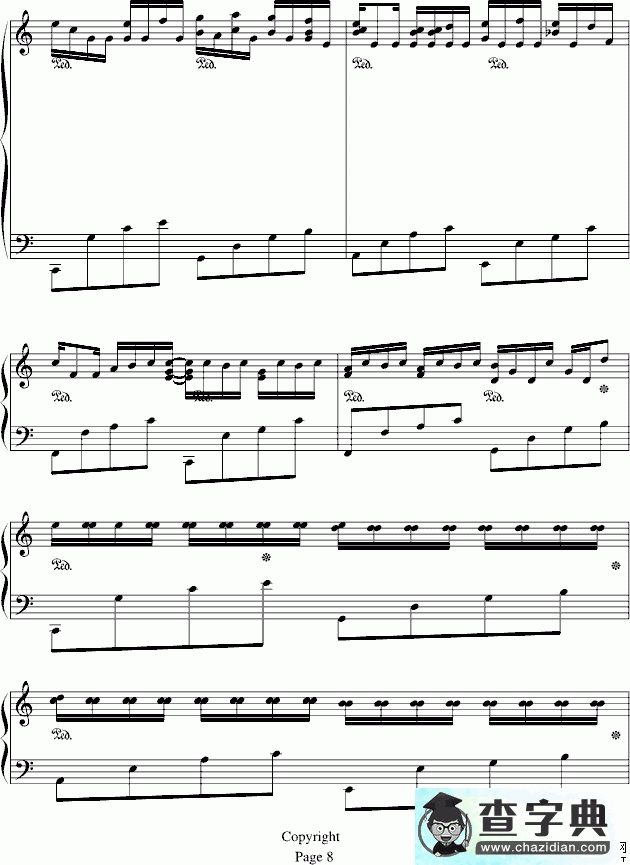 Variation1s on the Kanon by pachelbel钢琴谱五线谱