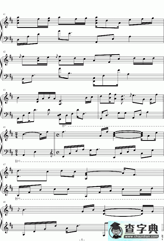 卡农随想曲钢琴谱五线谱