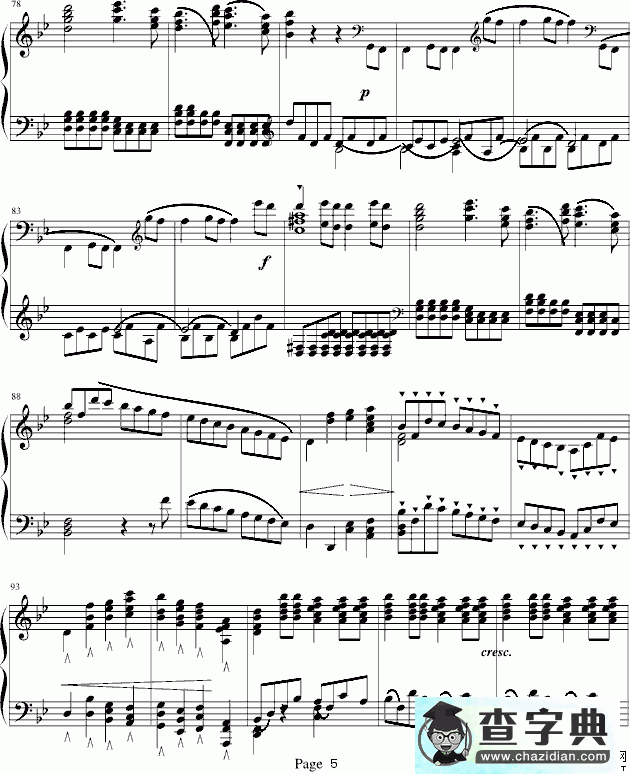 莫扎特第四十号交响曲钢琴谱五线谱