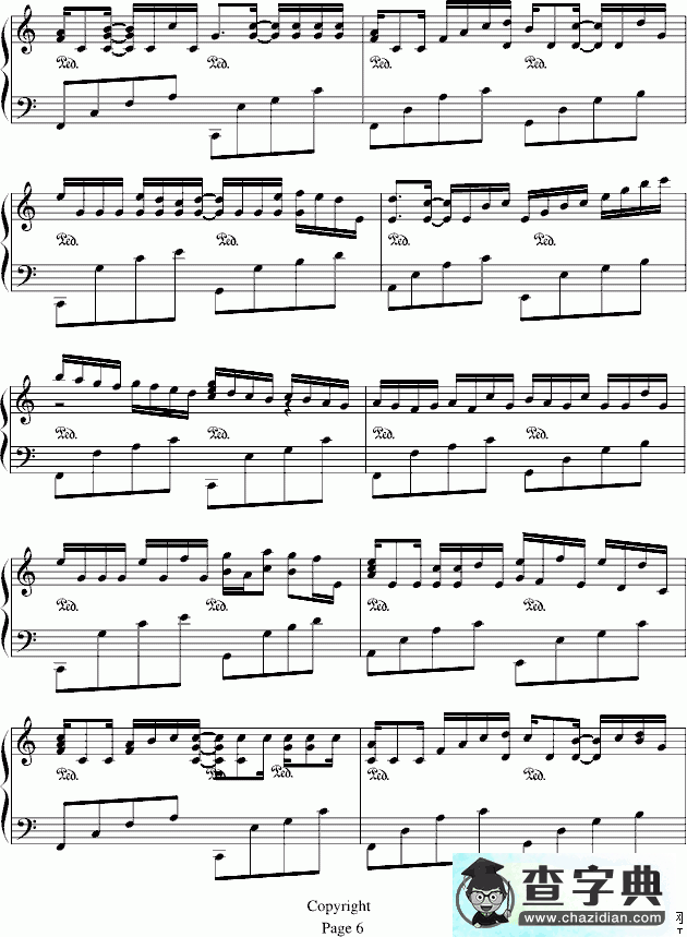 Variation1s on the Kanon by pachelbel钢琴谱五线谱