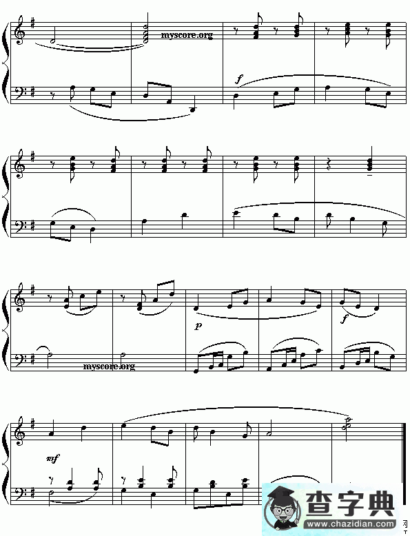 弦子舞曲钢琴谱五线谱