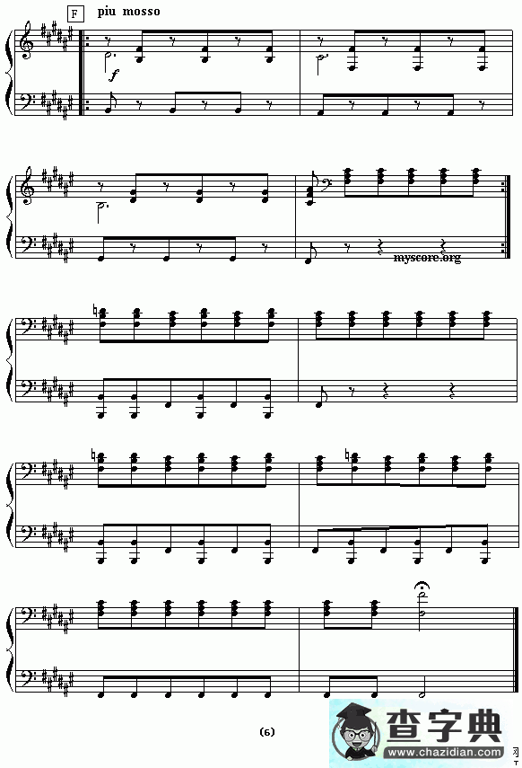 西班牙舞曲钢琴谱五线谱