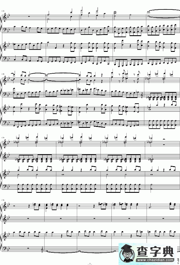 第四十号交响曲第一乐章钢琴谱五线谱