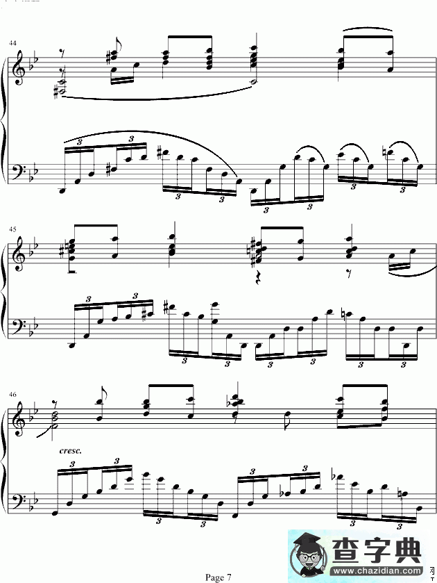 G小调前奏曲钢琴谱五线谱