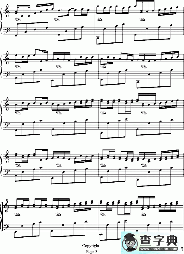 Variation1s on the Kanon by pachelbel钢琴谱五线谱