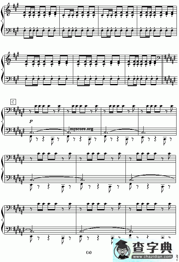 西班牙舞曲钢琴谱五线谱