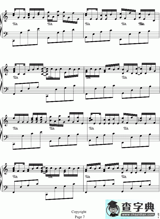 Variation1s on the Kanon by pachelbel钢琴谱五线谱