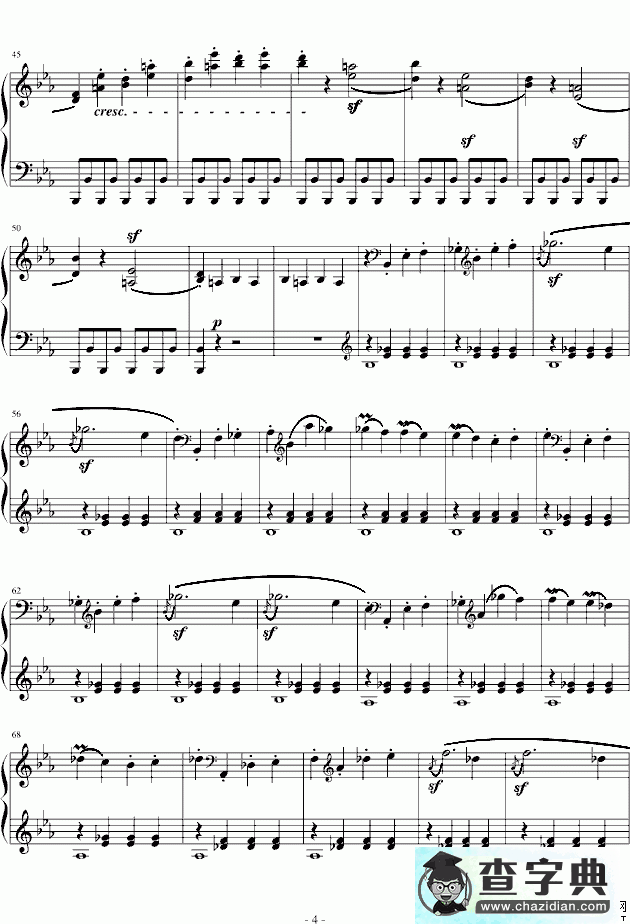 悲怆奏鸣曲第一乐章钢琴谱贝多芬悲怆奏鸣曲第一乐章五线谱
