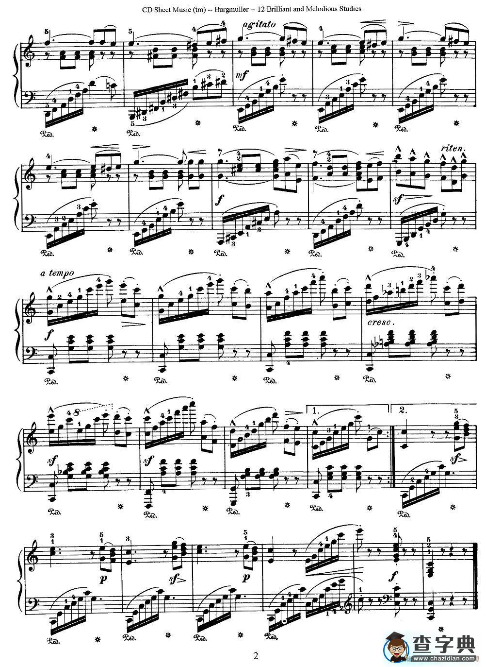 Burgmuller - 12 Brillian and Melodious Studies（1）钢琴谱