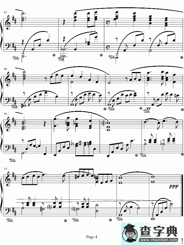 playing love钢琴谱五线谱
