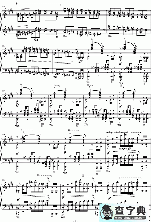 西班牙狂想曲钢琴谱五线谱