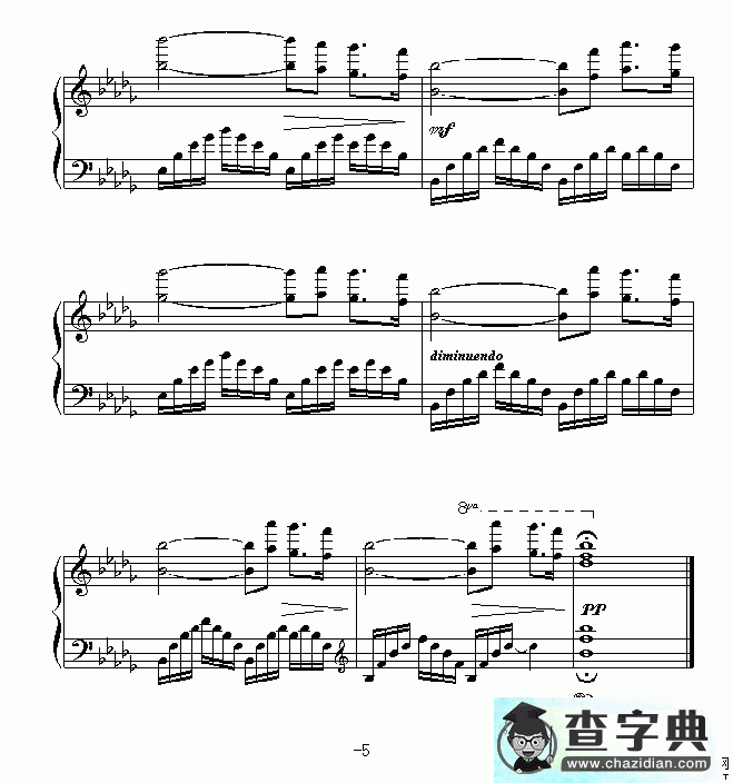 给母亲的信钢琴谱五线谱