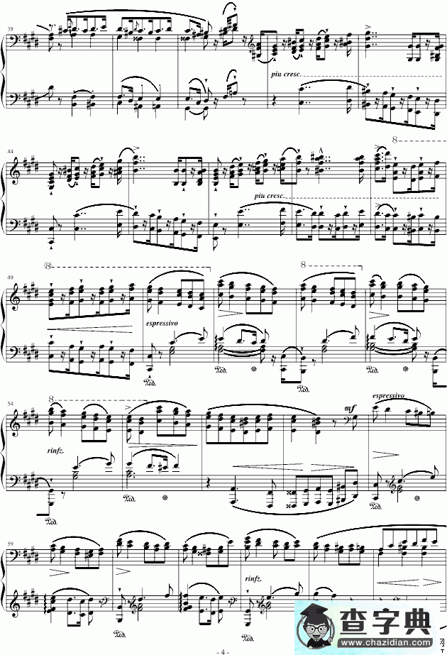 西班牙狂想曲钢琴谱五线谱