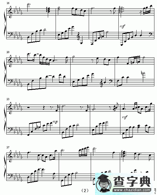 Tears（眼泪）钢琴谱五线谱