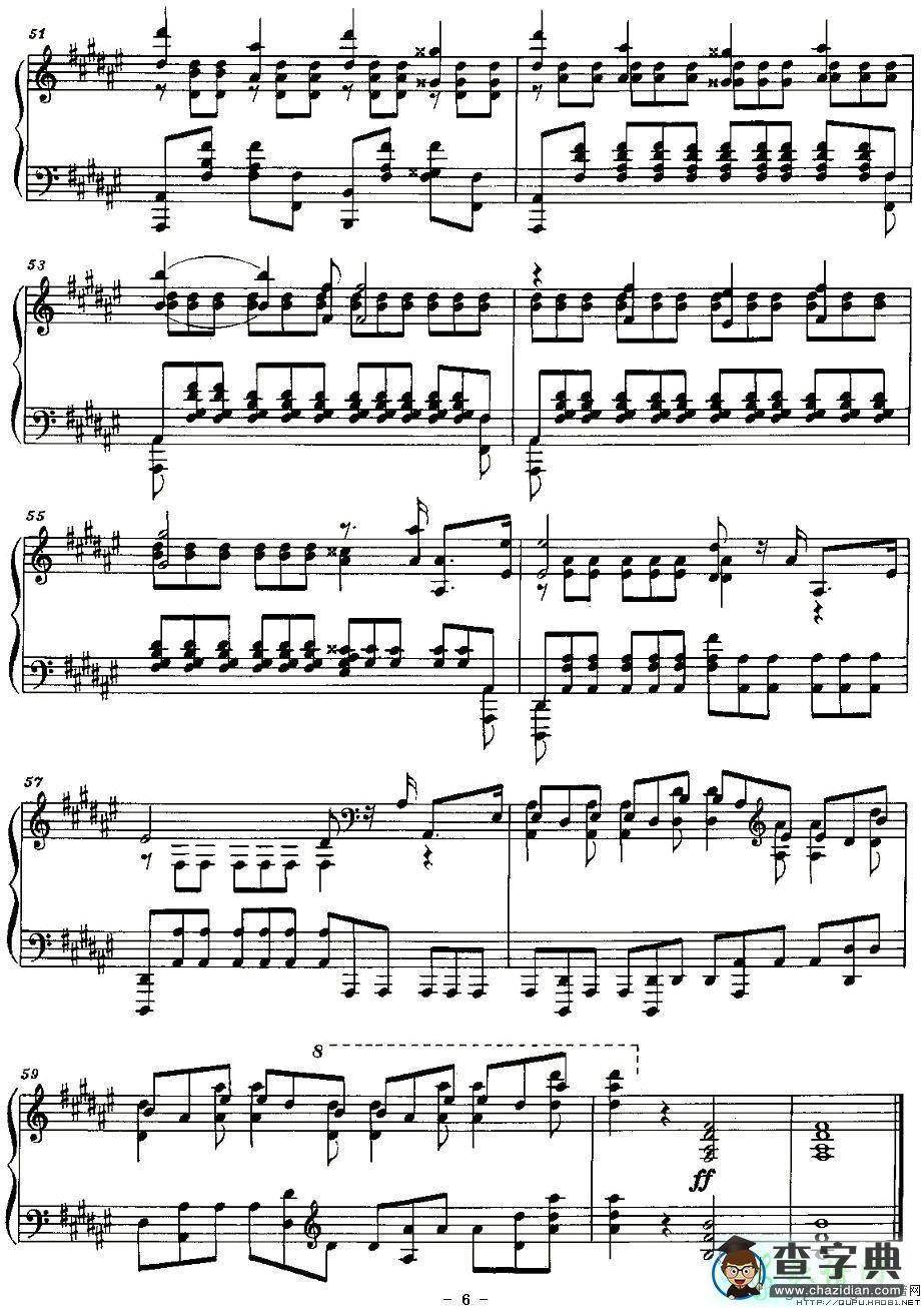 Etude钢琴谱五线谱