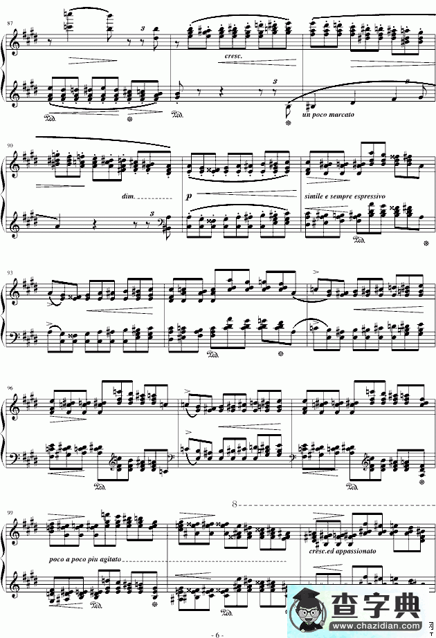 西班牙狂想曲钢琴谱五线谱