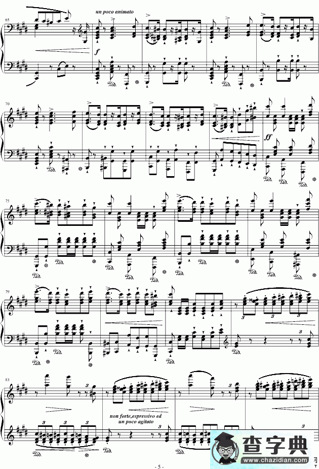 西班牙狂想曲钢琴谱五线谱