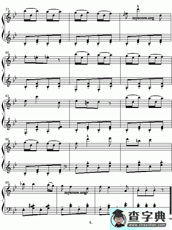 阅兵进行曲钢琴谱五线谱