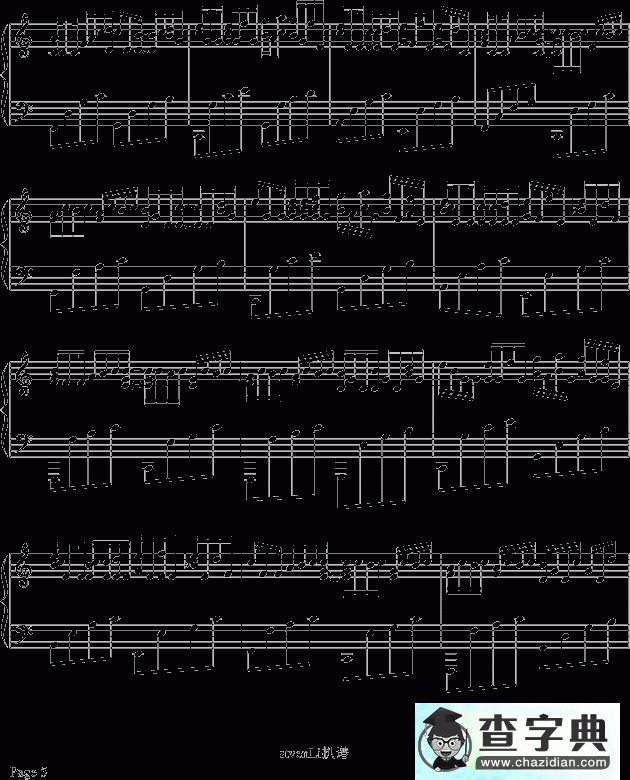 variations of the Kanon钢琴谱五线谱