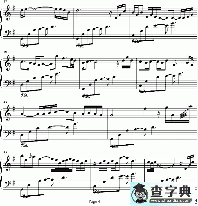 回家钢琴谱五线谱