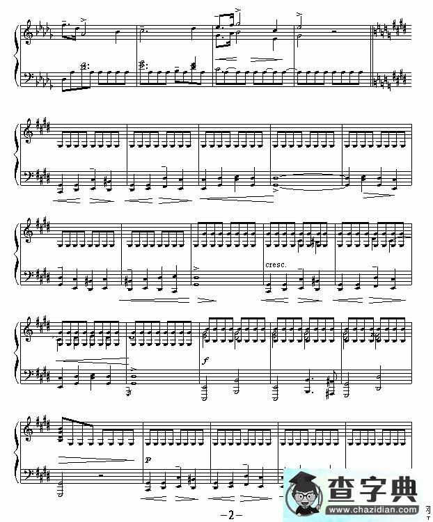 雨滴前奏曲钢琴谱五线谱