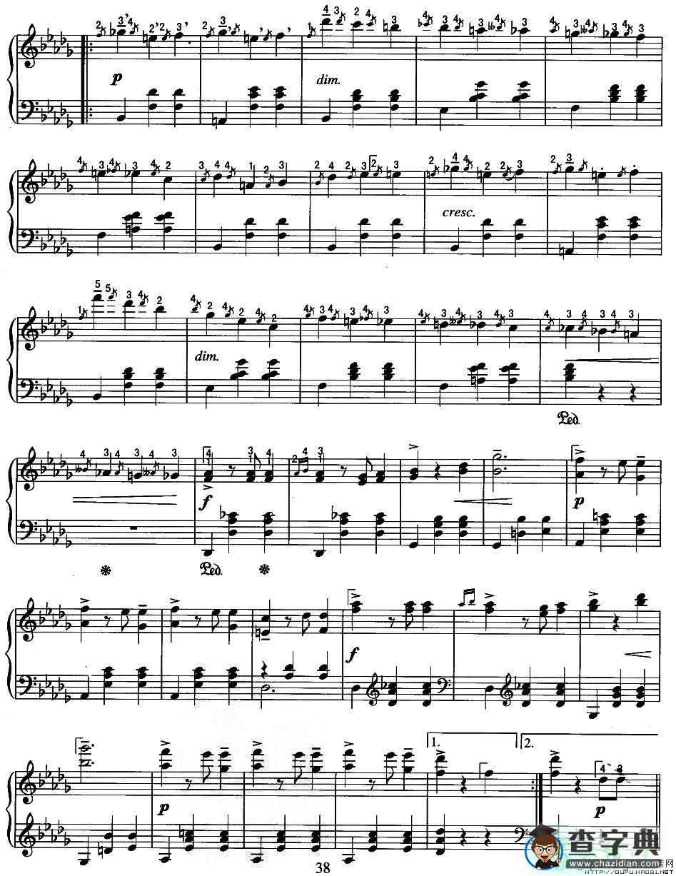 辉煌的大圆舞曲钢琴谱五线谱