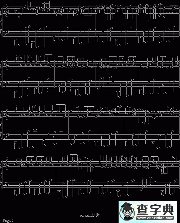 variations of the Kanon钢琴谱五线谱