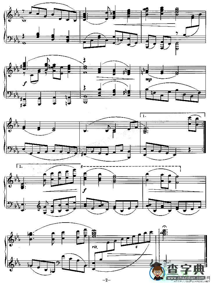 思乡曲钢琴谱思乡曲钢琴曲谱