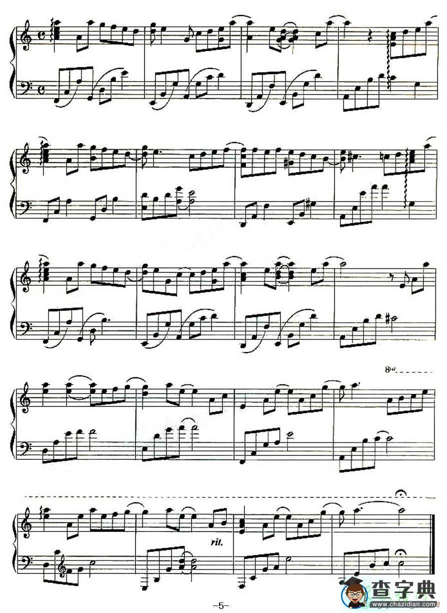 LA LA LA LOVE SONG（爱之歌）钢琴谱五线谱
