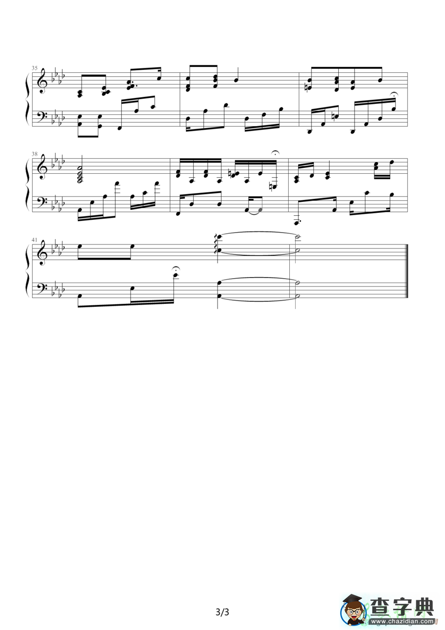Reflection钢琴谱五线谱