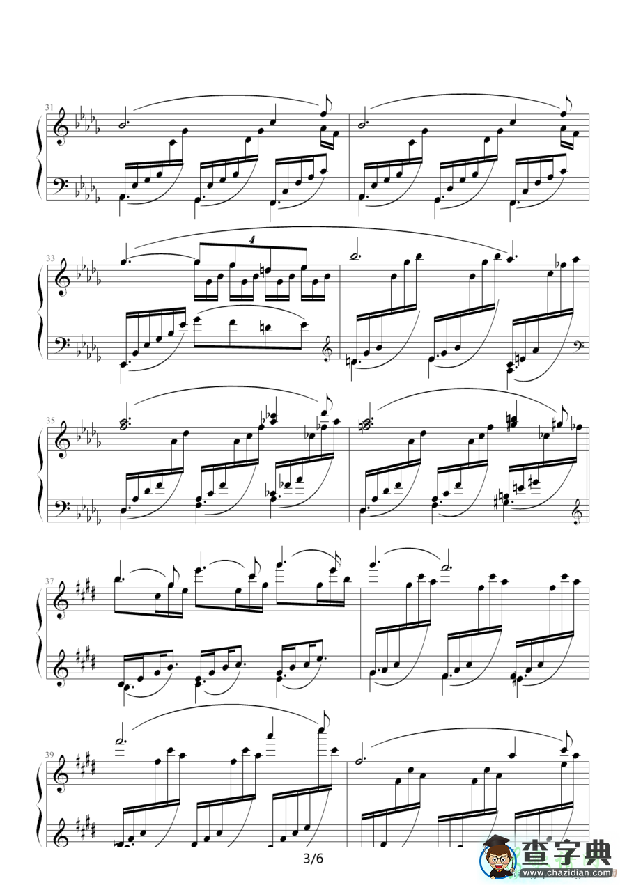 Clair de Lune钢琴谱五线谱