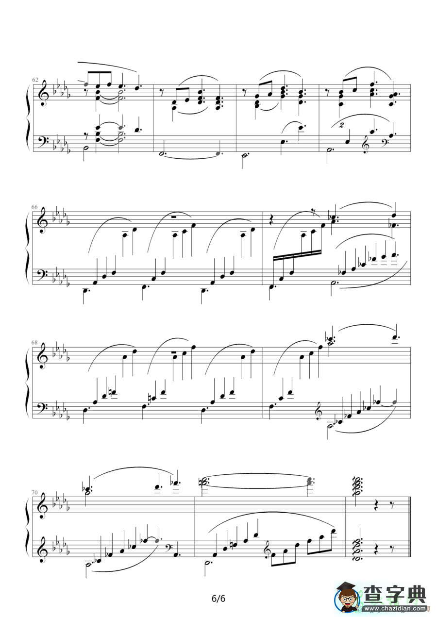 Clair de Lune钢琴谱五线谱