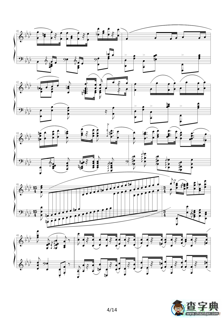 英雄波兰舞曲钢琴谱五线谱