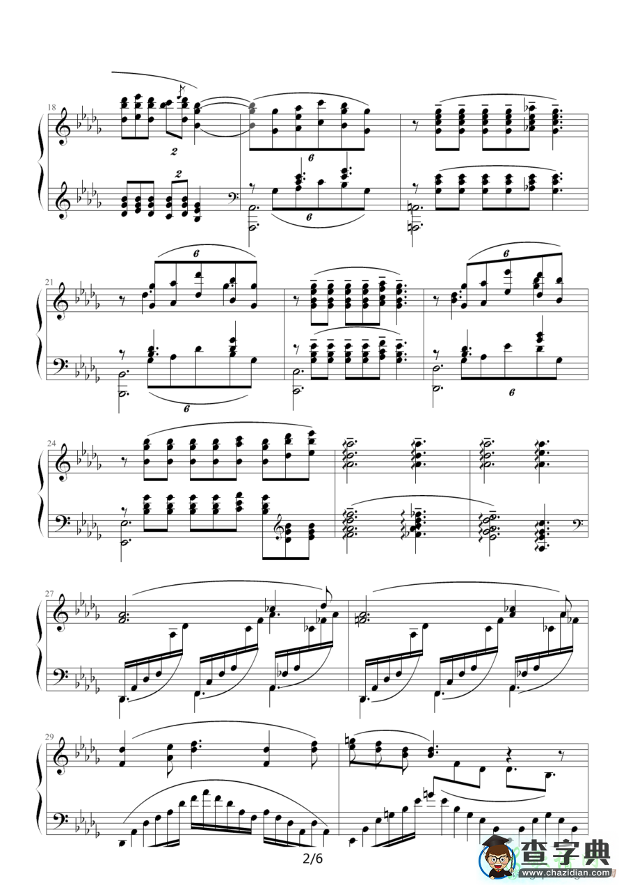 Clair de Lune钢琴谱五线谱