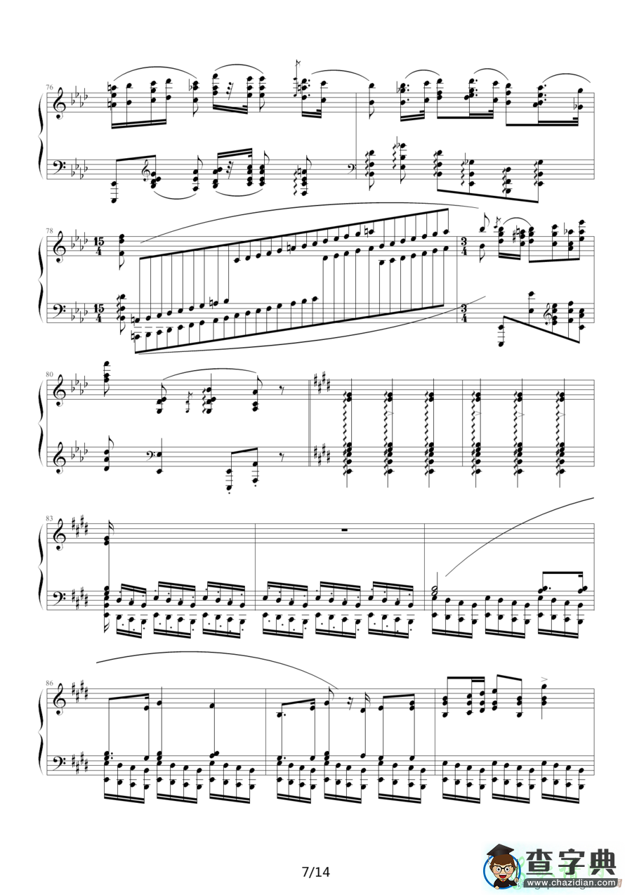 英雄波兰舞曲钢琴谱五线谱