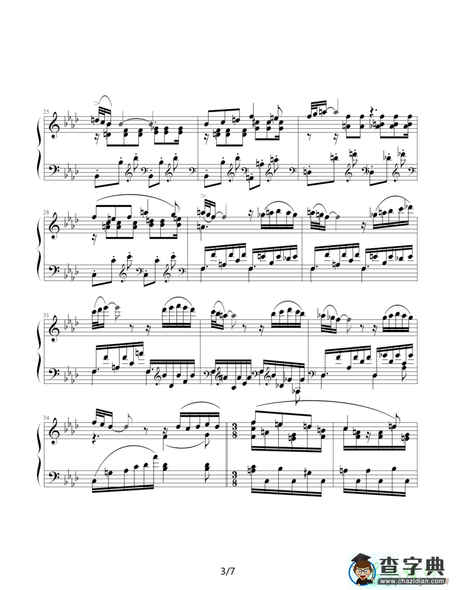 夜曲钢琴谱五线谱