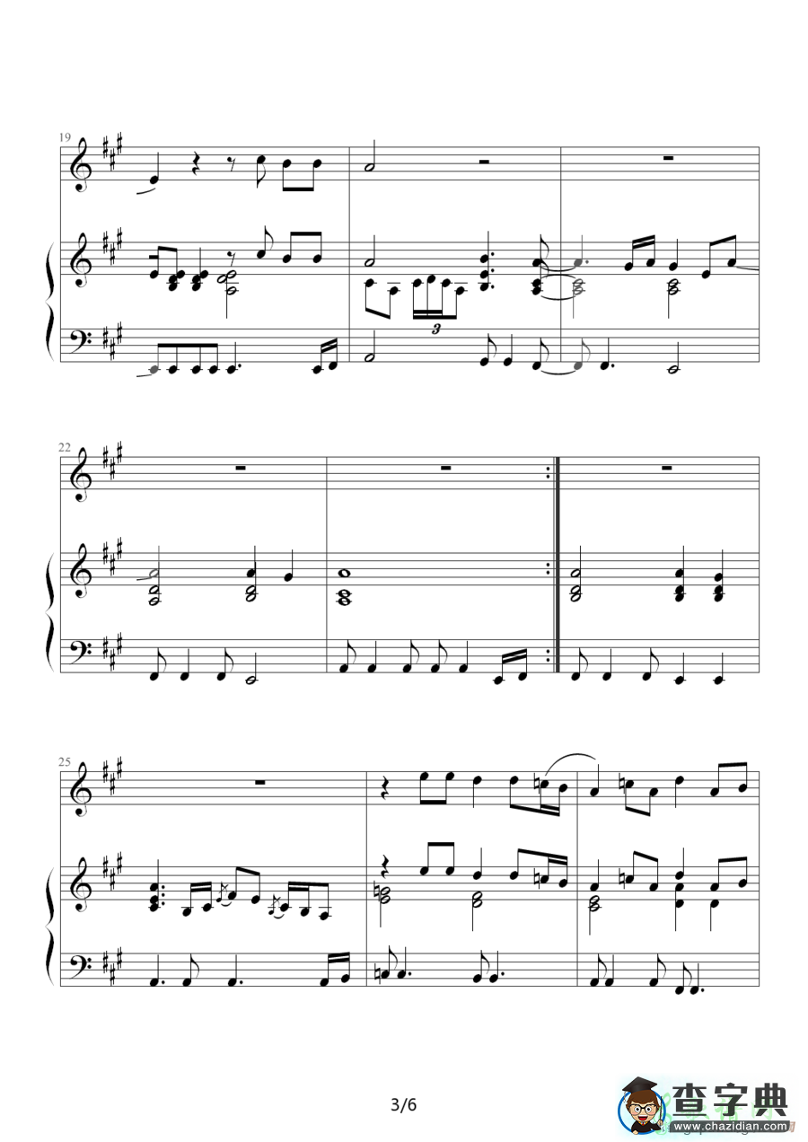 Tears In Heaven钢琴谱五线谱