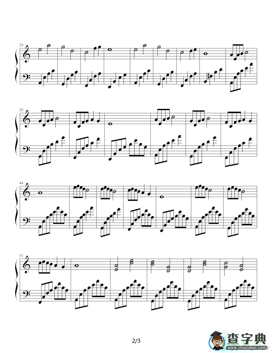 怜月曲钢琴谱五线谱