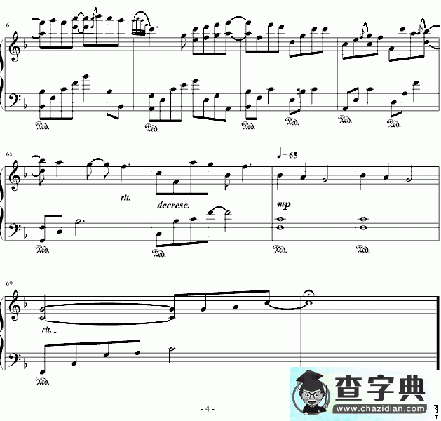 Love me钢琴谱五线谱