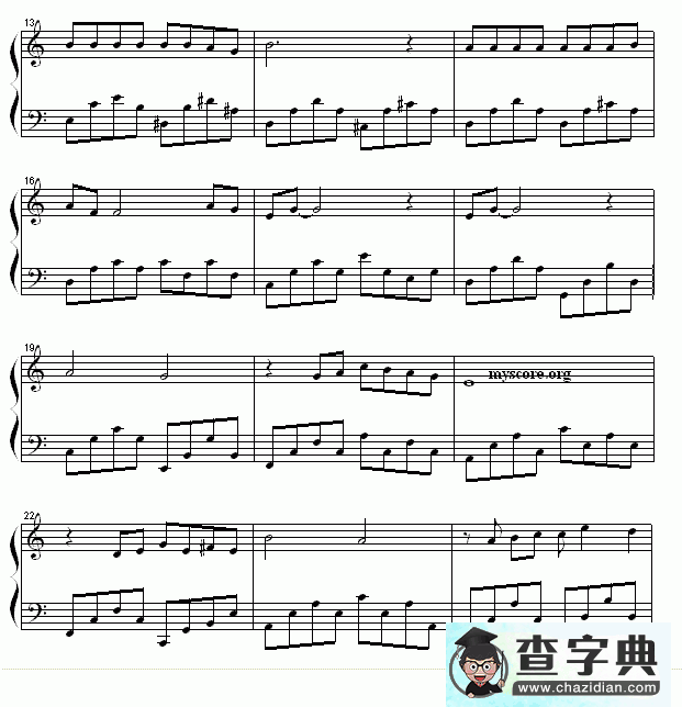 往日情怀钢琴谱五线谱