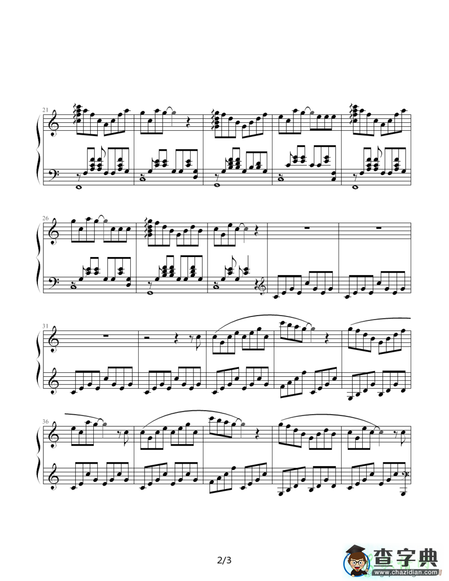 Music Box Dancer钢琴谱五线谱