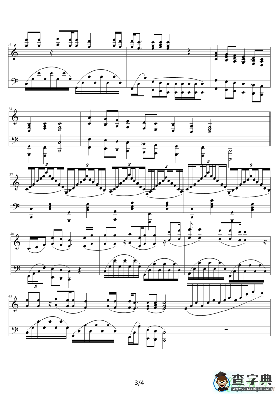 Let it be钢琴谱五线谱
