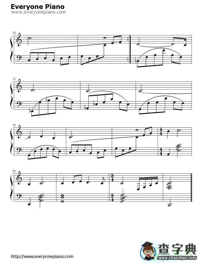 Cavatina钢琴谱_卡伐蒂娜猎鹿人主题曲钢琴谱
