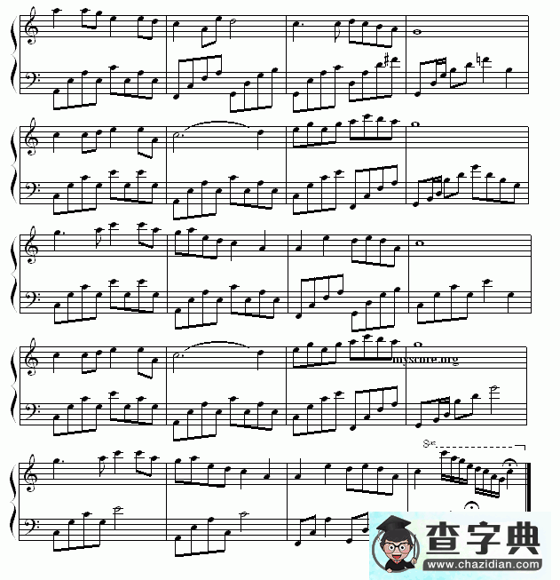 最知心的朋友钢琴谱五线谱