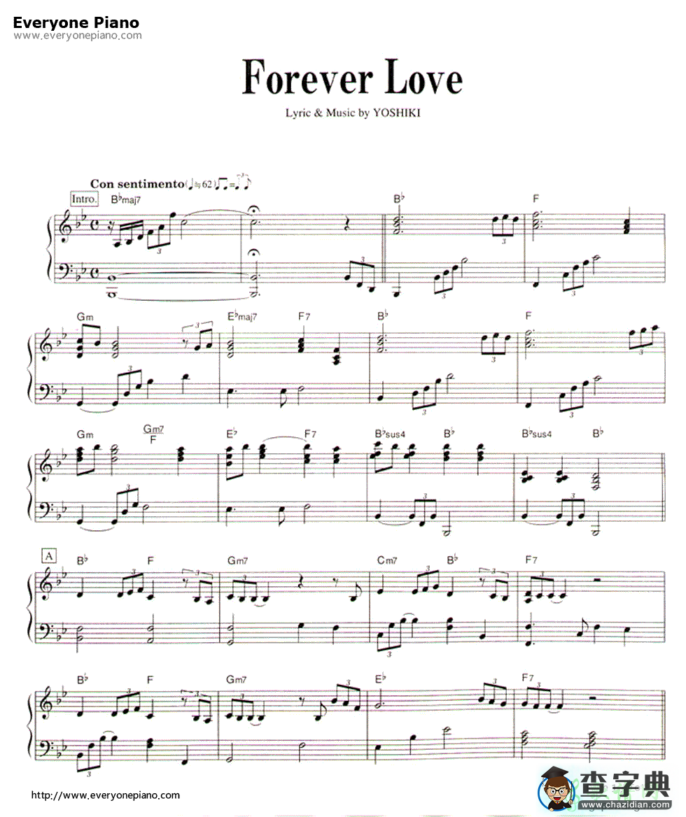 Forever Love钢琴谱